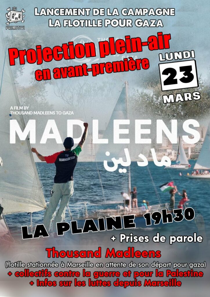 Flyer - Projection : Thoussand Madleens to Gaza