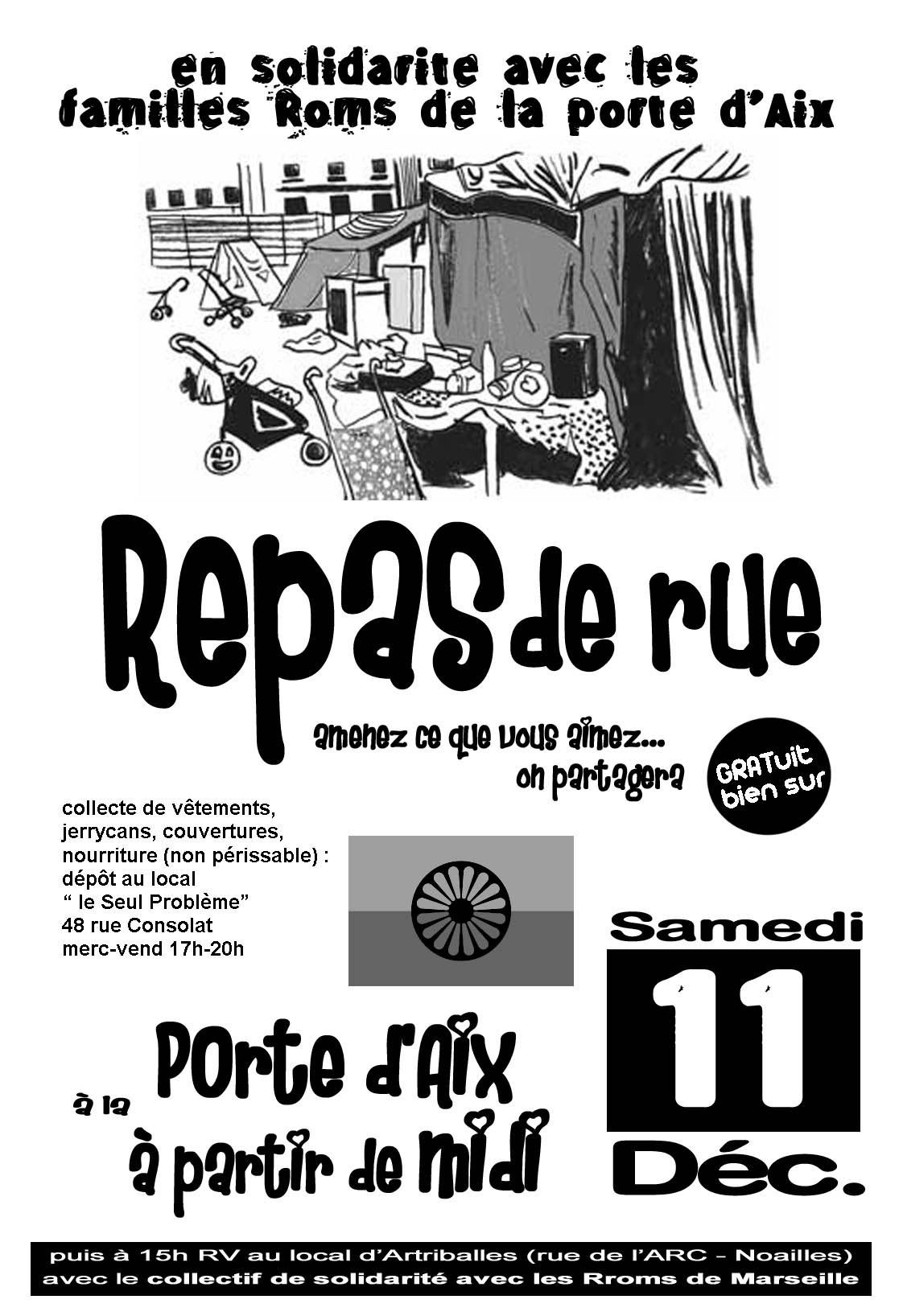 Solidarité avec les familles Rroms de la Porte d&rsquo;Aix