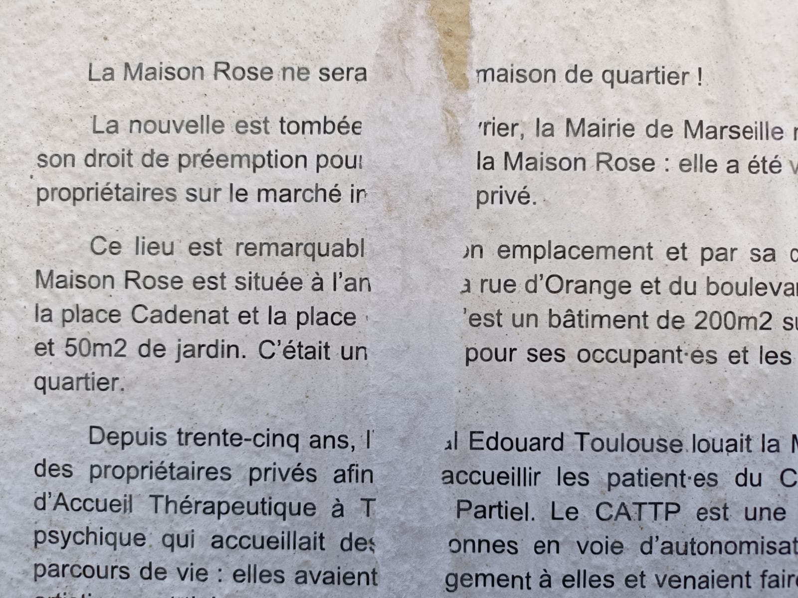 La Maison Rose ne sera pas une maison de quartier !